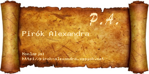 Pirók Alexandra névjegykártya